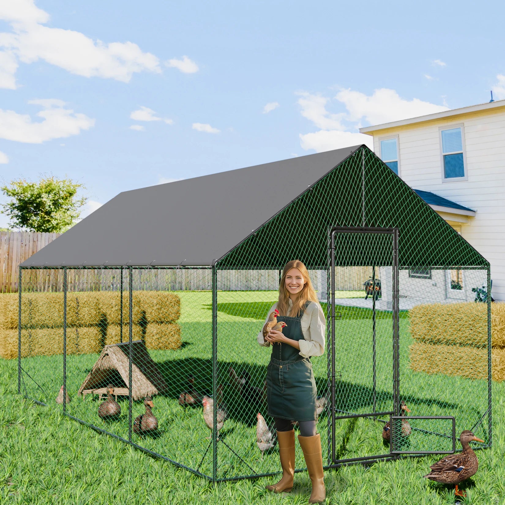 Large Outdoor Metal Chicken Coop