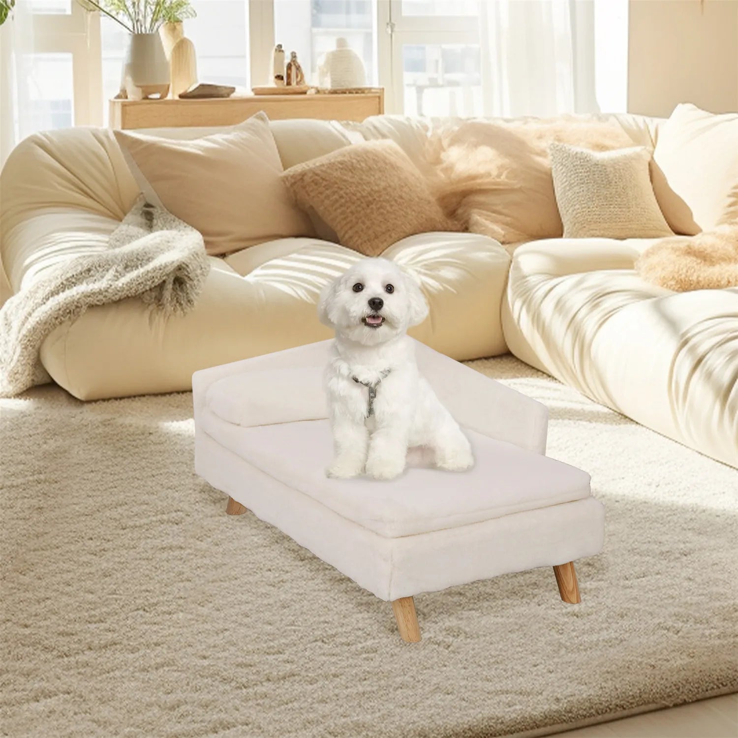 Elevated Pet Bed with Sturdy Wood Legs for Small Animal