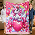 Unicorn flannel blanket