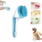 Pet Bath Brush 2 in 1 Pet Bath Brush with Built-in Shampoo Dispenser