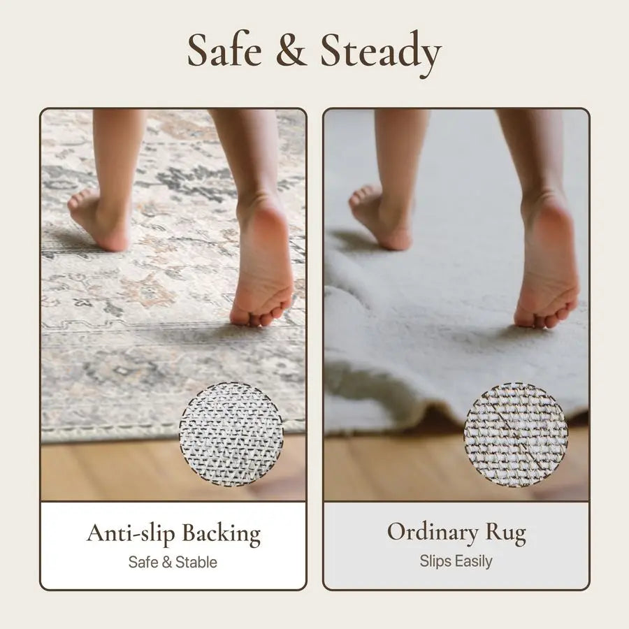 Area Rug, Machine Washable Non Slip