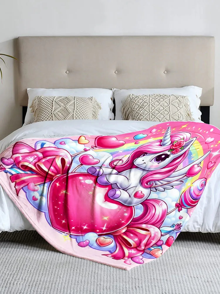 Unicorn flannel blanket