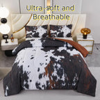King Size Comforter Set 3 Piece Cow Print