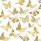48pcs 3D Butterfly Wall Decor 4 Styles 3 Sizes