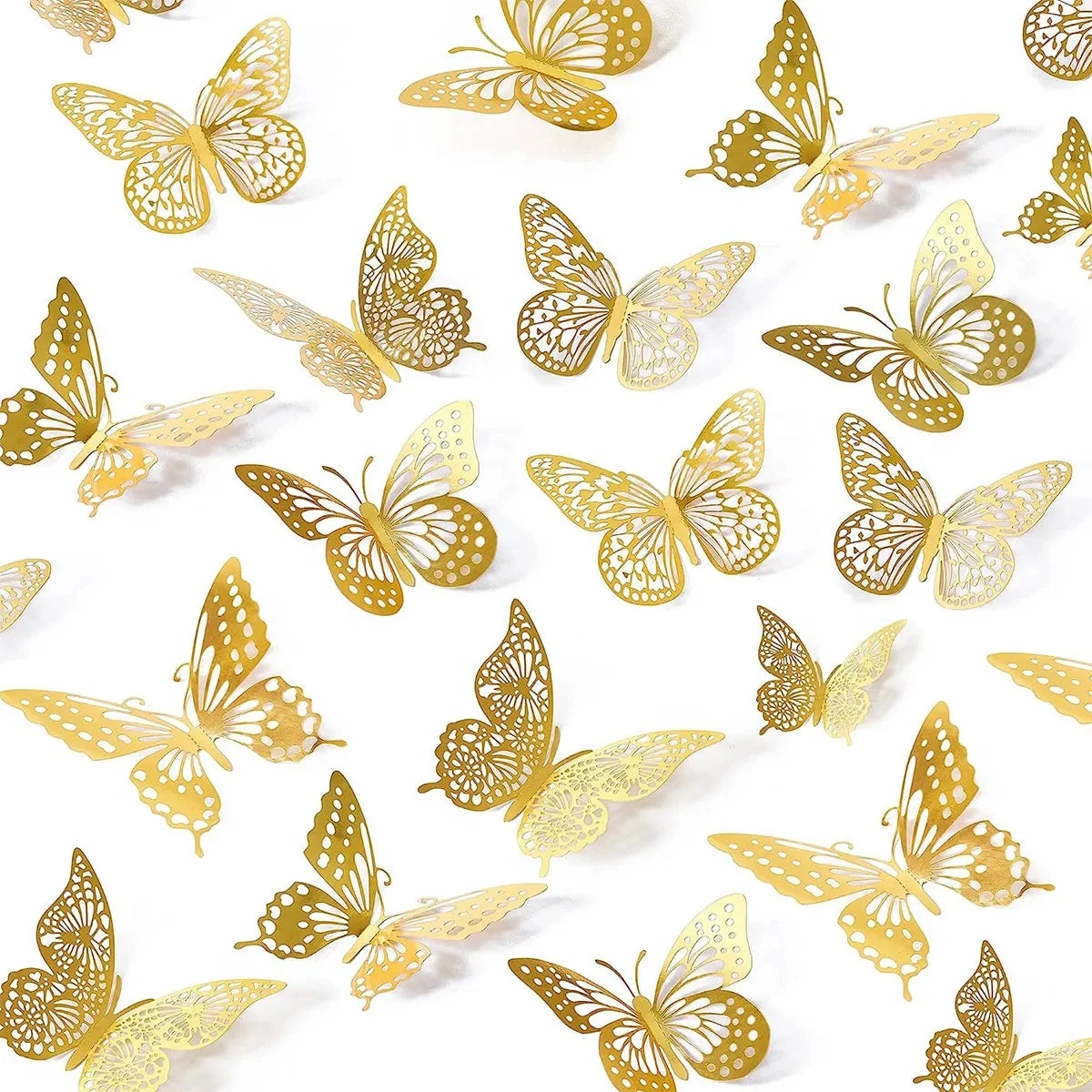 48pcs 3D Butterfly Wall Decor 4 Styles 3 Sizes