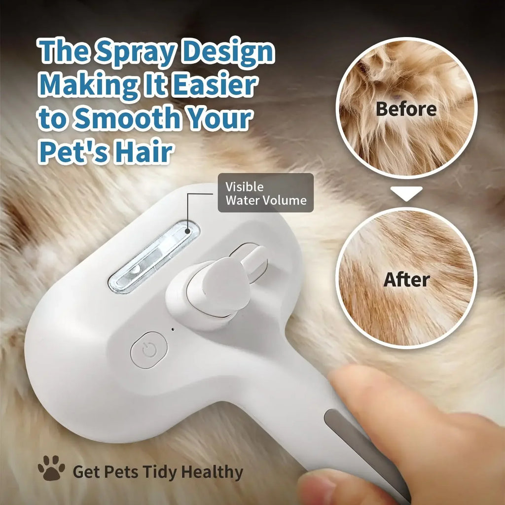3 In 1 Pet Spray Grooming Comb, Steamy Floating One Click Hair Removal