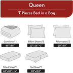 Queen Comforter Set, Red & Black
