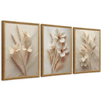 3Pcs Framed Floral Canvas Wall art
