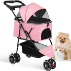 Pet Stroller For Small Puppy Dogs & Cats Travel