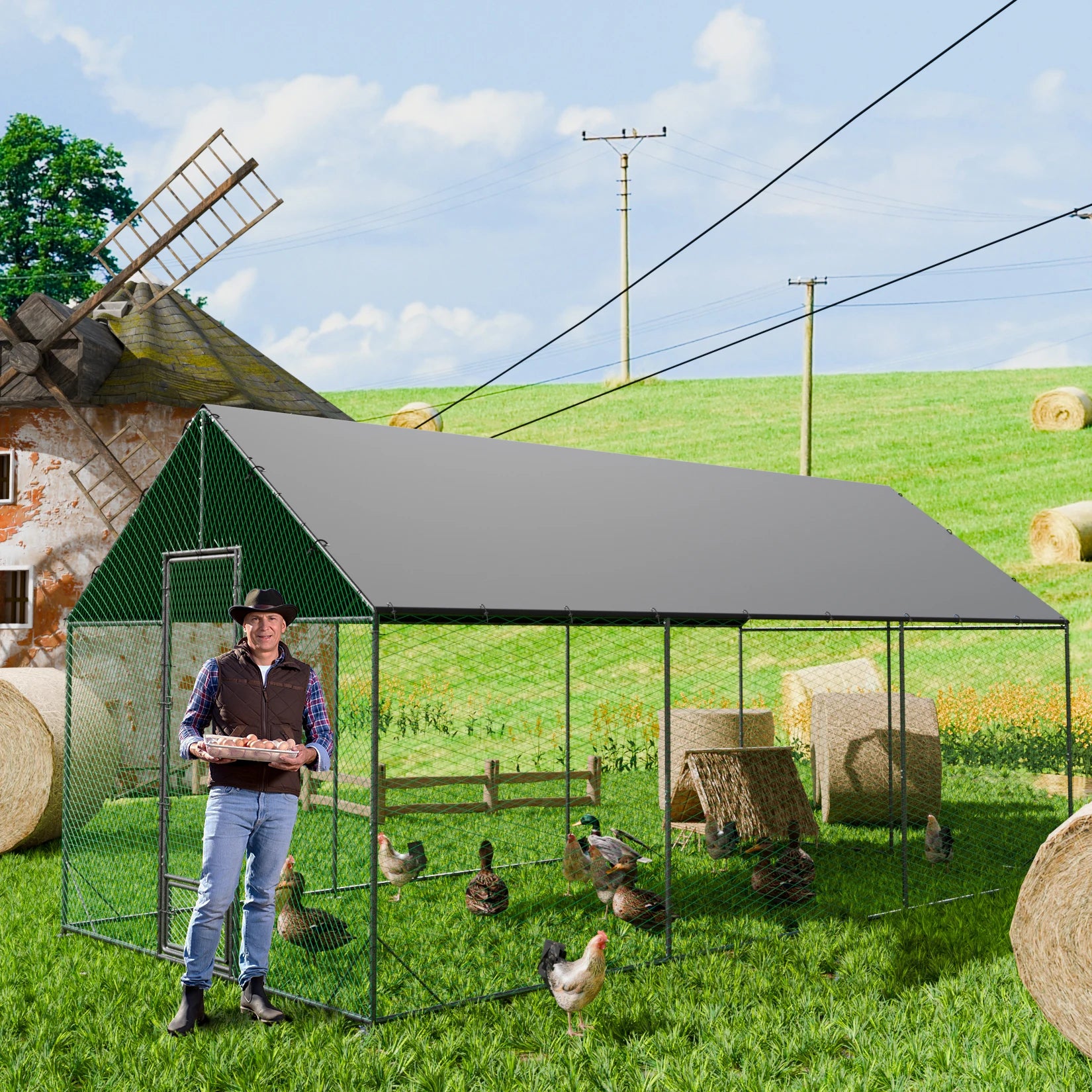 Large Outdoor Metal Chicken Coop