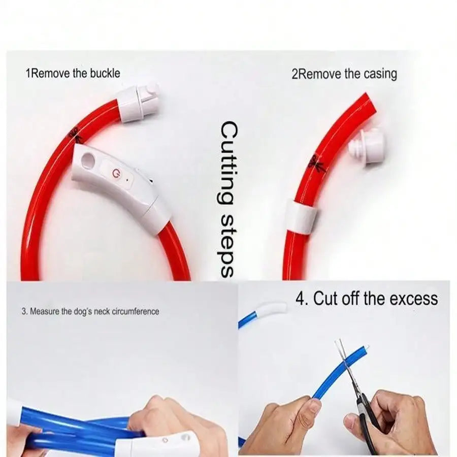 USB Rechargeable LED Glow Collar for Dogs Cats Night Safety