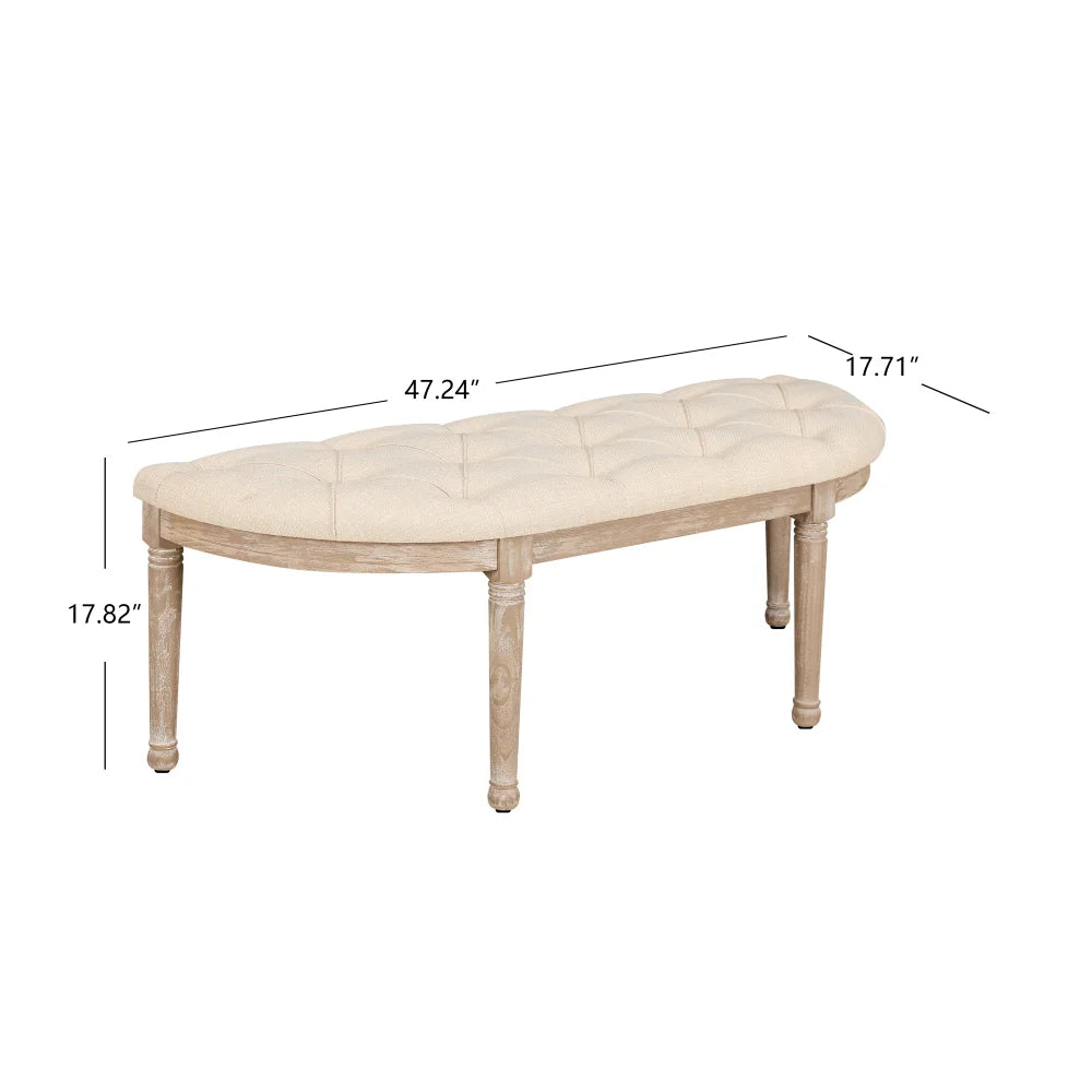 48" Halfmoon Entryway Bench
