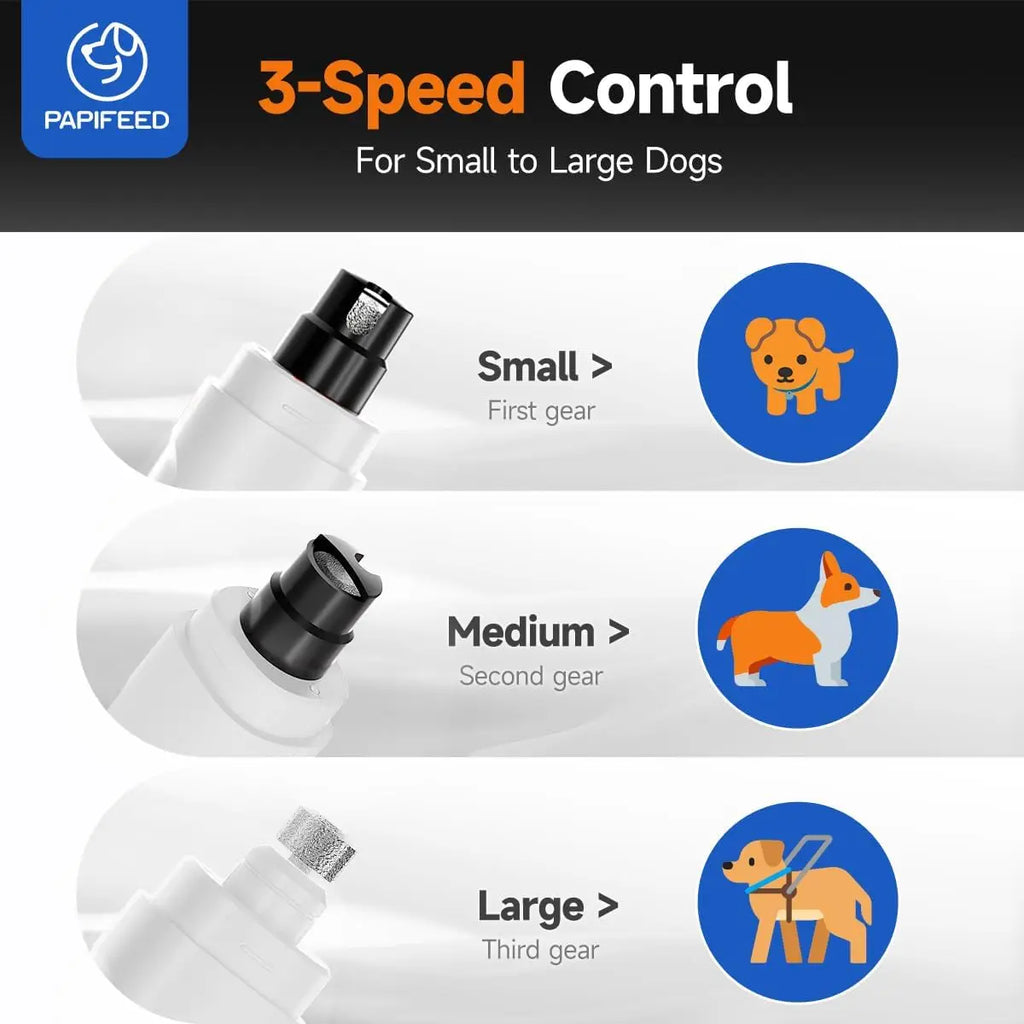 Ultra Quiet Pet Nail Grinder with LED Light, 3-Speed Rechargeable Trimmer for Dogs and Cats
