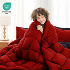 Queen Comforter Set, Red & Black