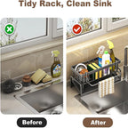 Kitchen Sink Organizer with Tilted Water Tray