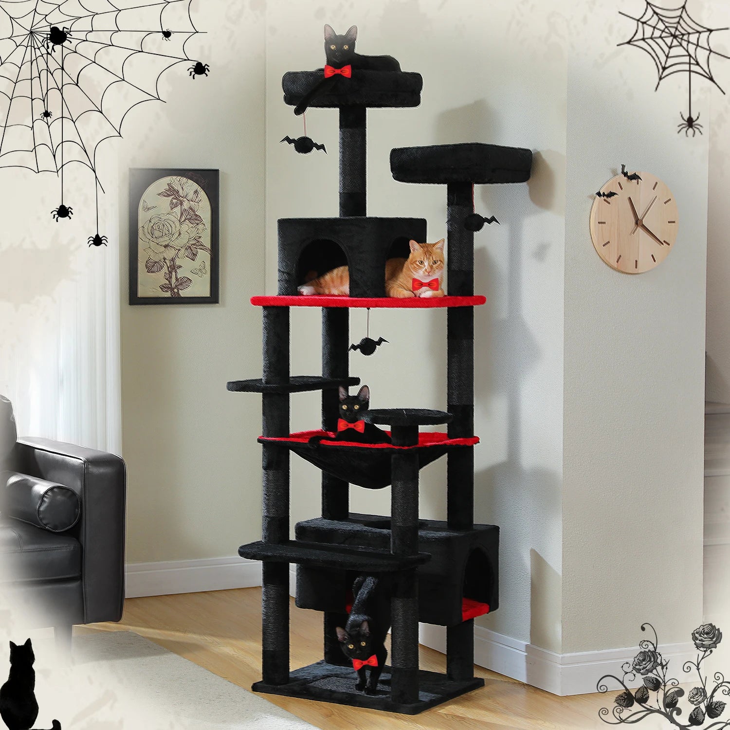 Large Cat Tree Tower With Scratching Posts.