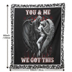 Skull and Angel Fleece Throw Blanket