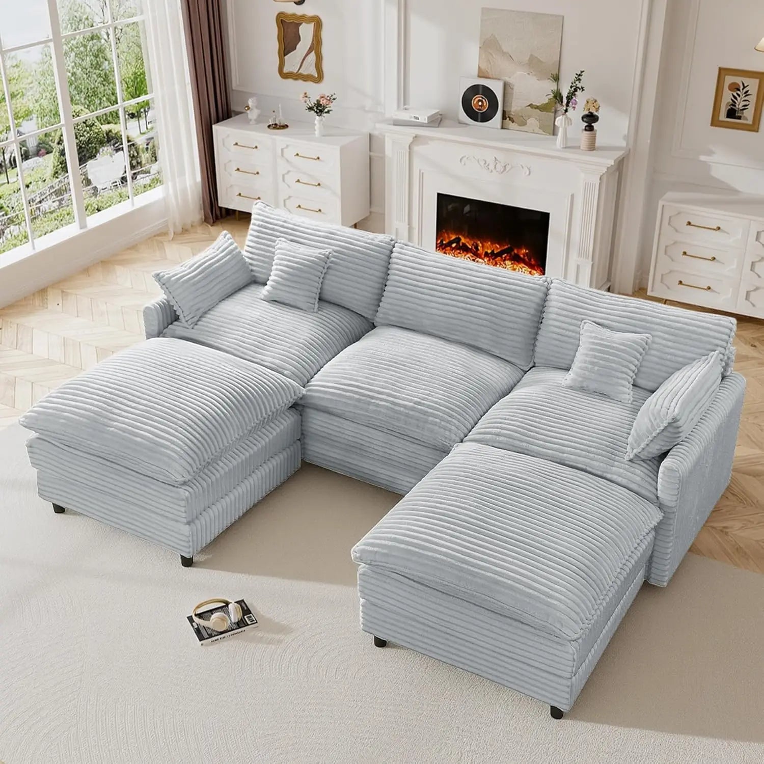 Sectional U Shaped Couches for Living Room