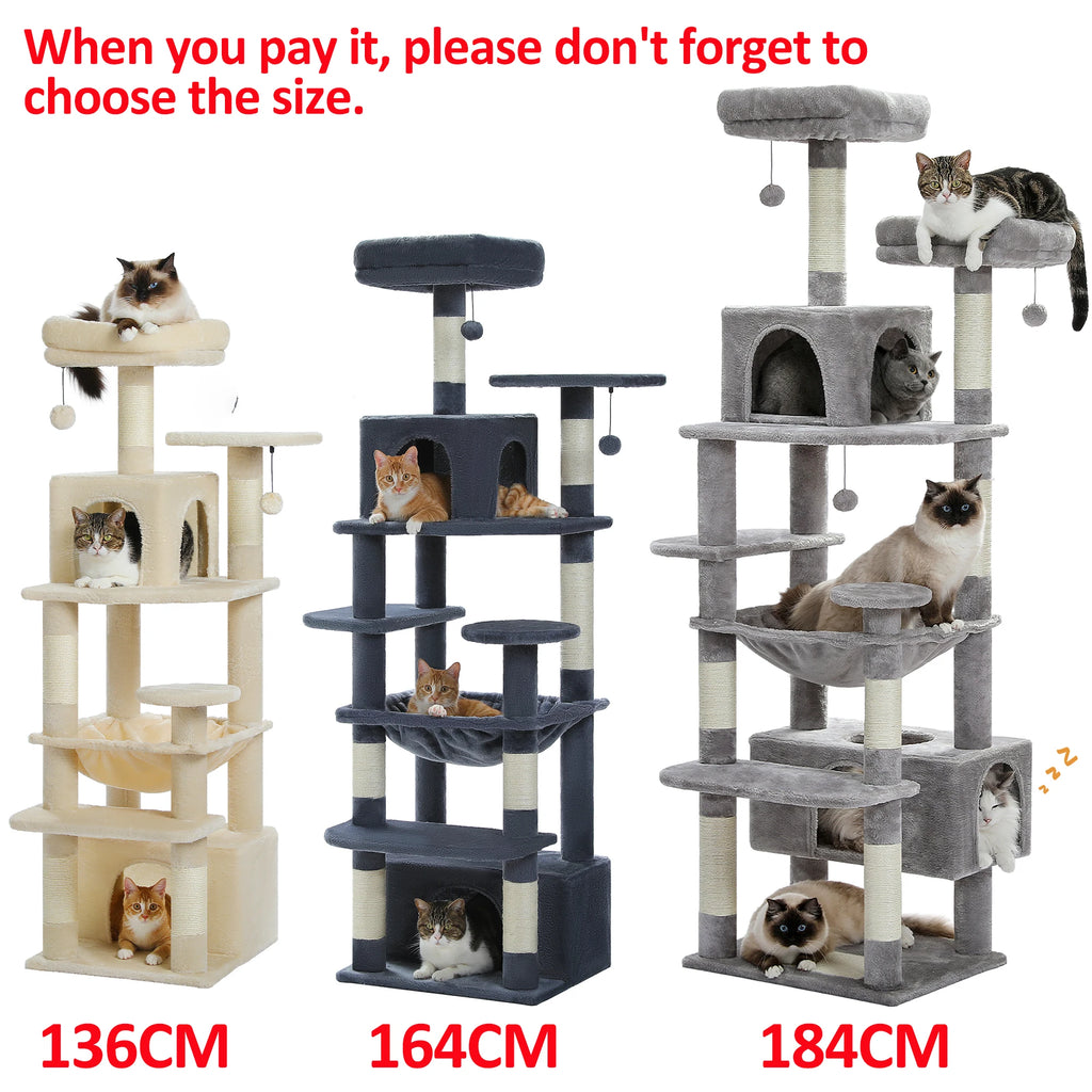 Large Cat Tree Tower With Scratching Posts.