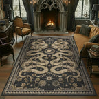 Washable Rug, Non-Slip Snake design