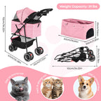 Pet Stroller For Small Puppy Dogs & Cats Travel