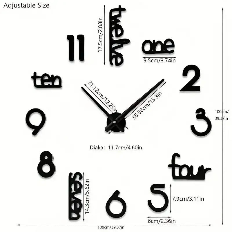 Frameless Large wall clock
