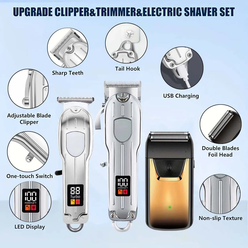 Hair Clippers Set for grooming hair, beards and pets