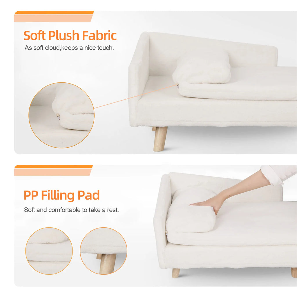 Elevated Pet Bed with Sturdy Wood Legs for Small Animal