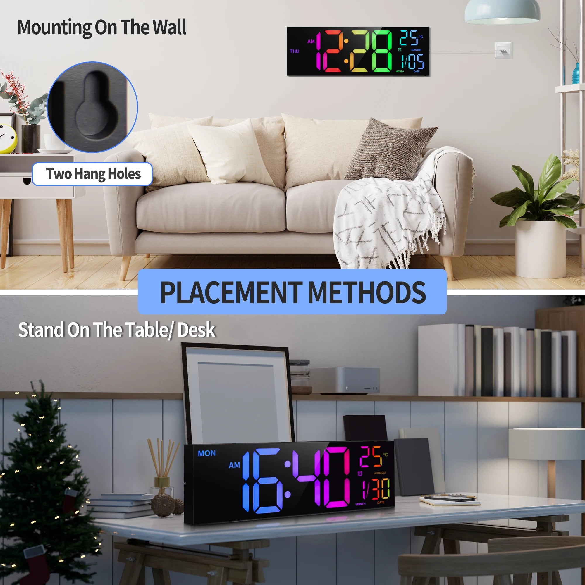 Big LED Display with Remote, 8 RGB Color