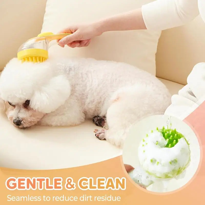 Pet Bath Brush 2 in 1 Pet Bath Brush with Built-in Shampoo Dispenser