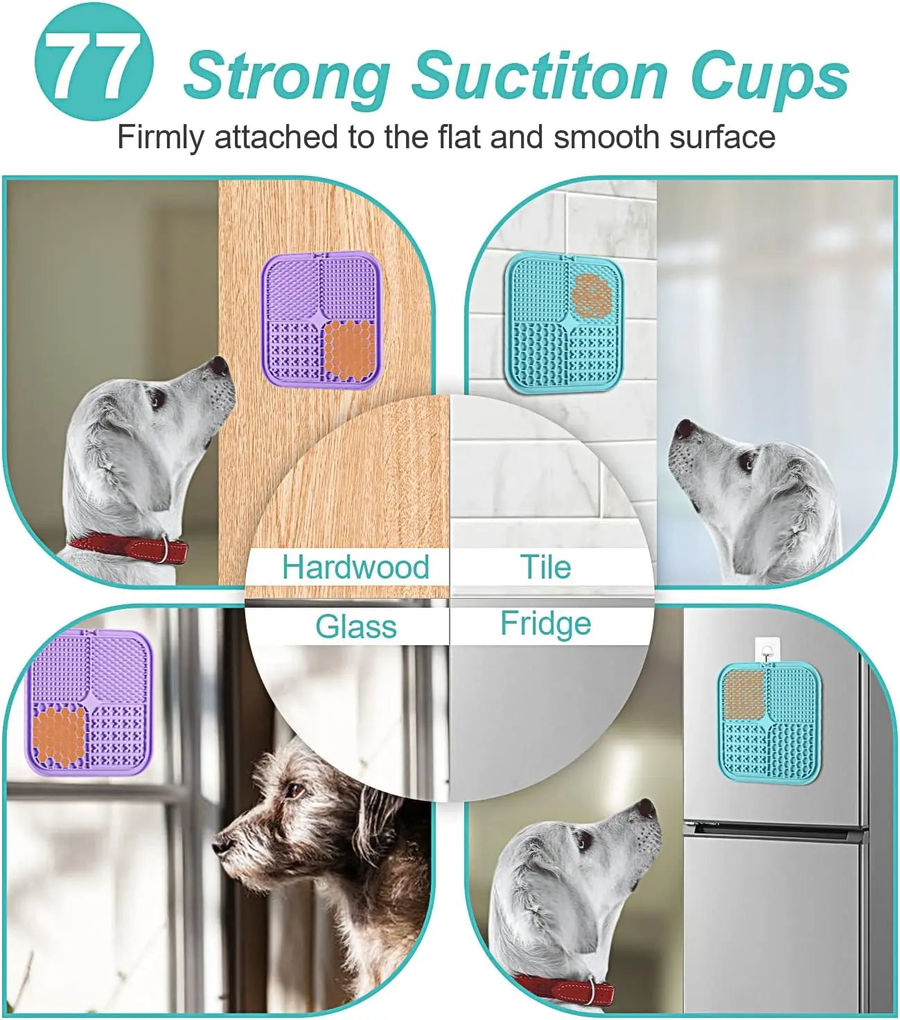 2-Pack Pet Lick Mat with Suction Cups